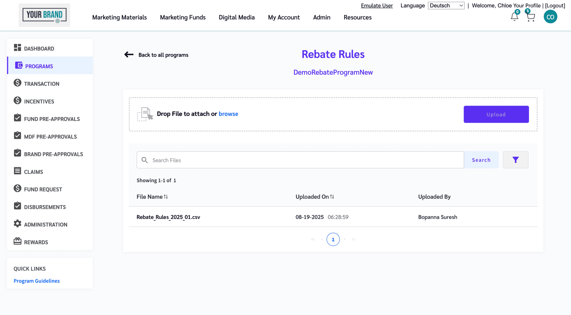 partner rebate rules page for Ansira Incent 